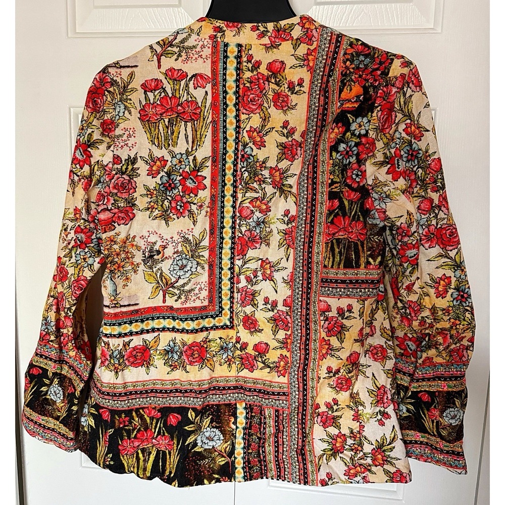 Anthropologie Vineet Bahl Lula Floral Embroidered Blazer In Size Petite - Picture 6 of 6